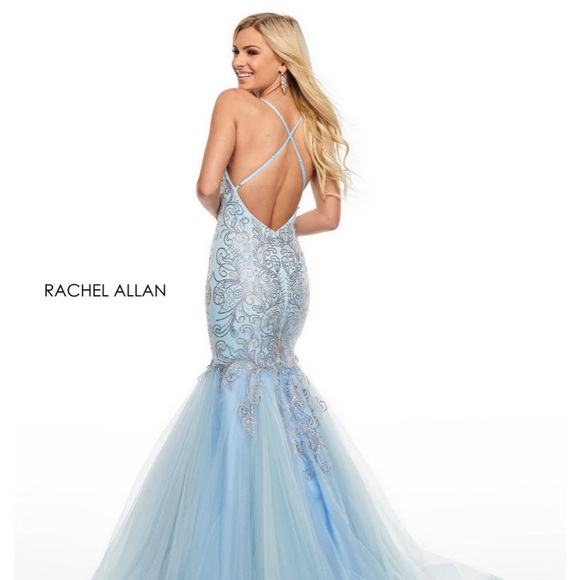 Powder blue Mermaid style dress from Rachel Allan - Picture 6 of 6